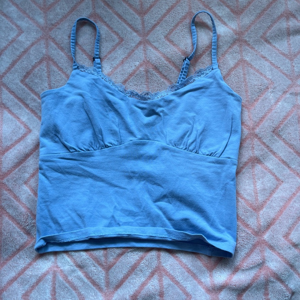 Blue Cropped Tank Top